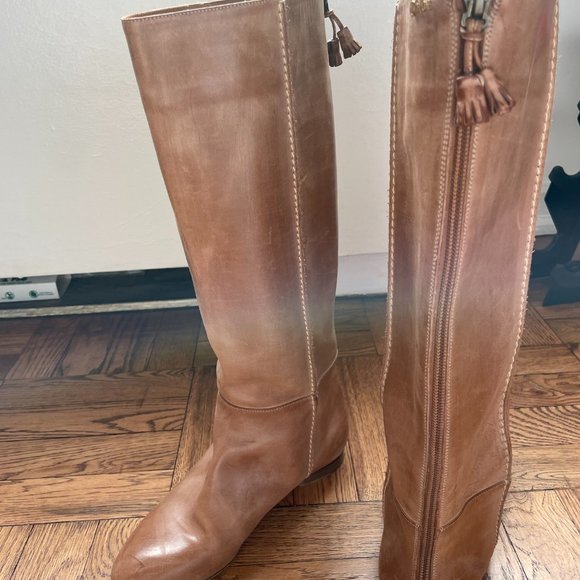 Chloé Leather Heloise Knee High Rear Zip Riding Boots 7.5 - Picture 1 of 10